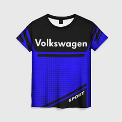 Футболка женская Volkswagen sport blue, цвет: 3D-принт