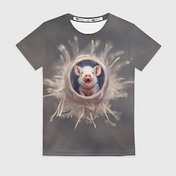 Футболка женская Мордочка забавного поросёнка, цвет: 3D-принт