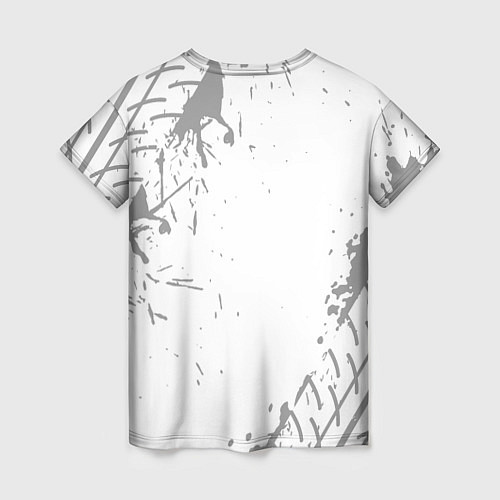 Женская футболка Chery speed на светлом фоне со следами шин / 3D-принт – фото 2