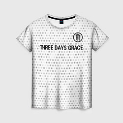 Женская футболка Three Days Grace glitch на светлом фоне: символ св