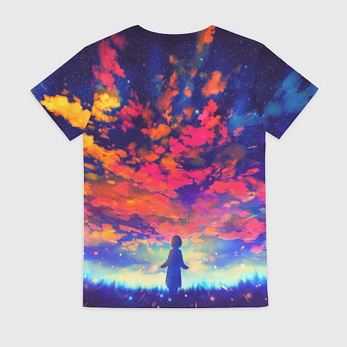 Женская футболка Anime girl sky / 3D-принт – фото 2