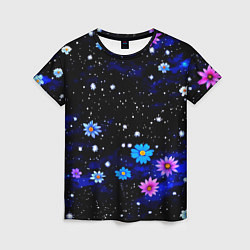 Женская футболка Цветочки в небе абстракция