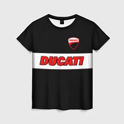 Футболка женская Ducati motors - черный, цвет: 3D-принт