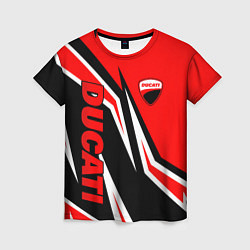 Футболка женская Ducati- red stripes, цвет: 3D-принт