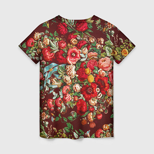 Женская футболка Платок цветочный узор / 3D-принт – фото 2