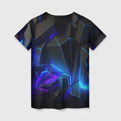 Женская футболка Неоновые частицы / 3D-принт – фото 2