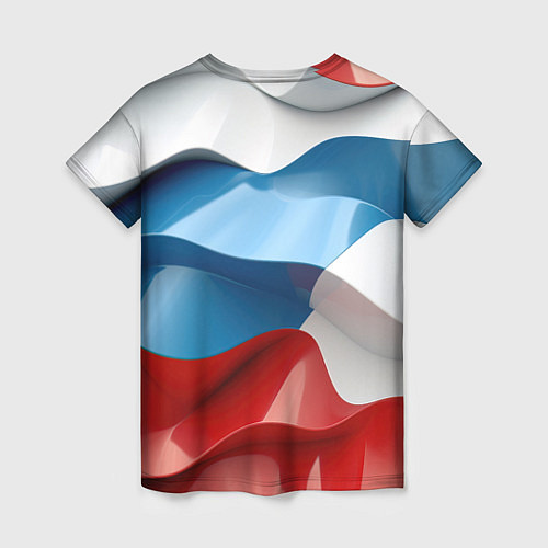 Женская футболка Абстракция в цветах флага РФ / 3D-принт – фото 2