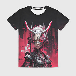 Футболка женская Кибернетическая воительница, цвет: 3D-принт
