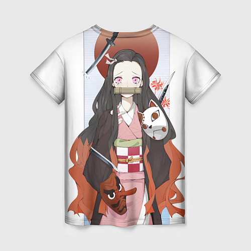 Женская футболка Клинок рассекающий демонов Нэдзуко Камадо / 3D-принт – фото 2