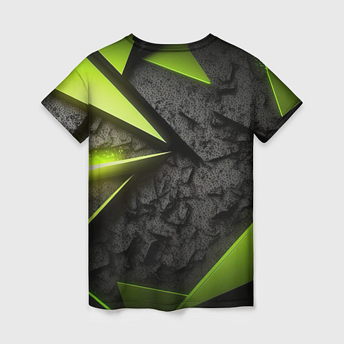 Женская футболка Baldurs Gate 3 logo green abstract / 3D-принт – фото 2