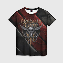 Женская футболка Baldurs Gate 3 logo dark