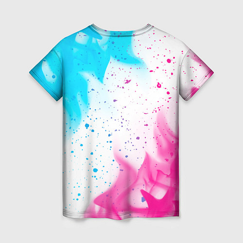 Женская футболка Hitman neon gradient style / 3D-принт – фото 2
