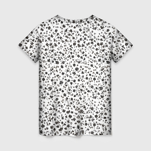 Женская футболка Маленькие цветочки паттерн / 3D-принт – фото 2