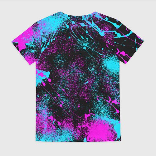 Женская футболка Lexus - неоновые брызги / 3D-принт – фото 2