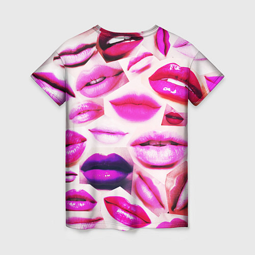 Женская футболка Много розовых губ / 3D-принт – фото 2