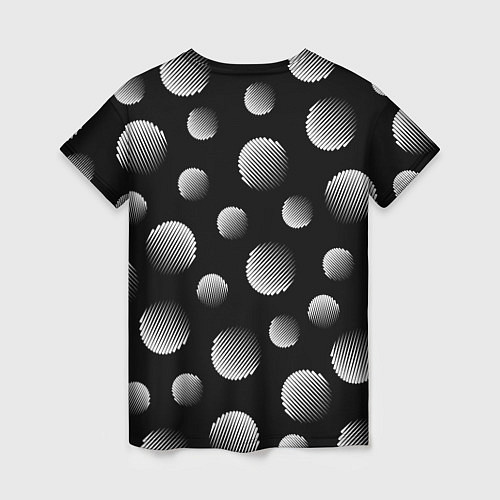 Женская футболка Шары в полоску на черном фоне / 3D-принт – фото 2