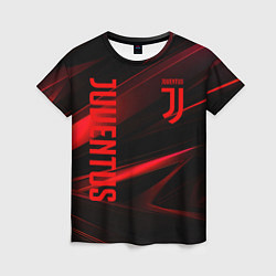 Футболка женская Juventus black red logo, цвет: 3D-принт