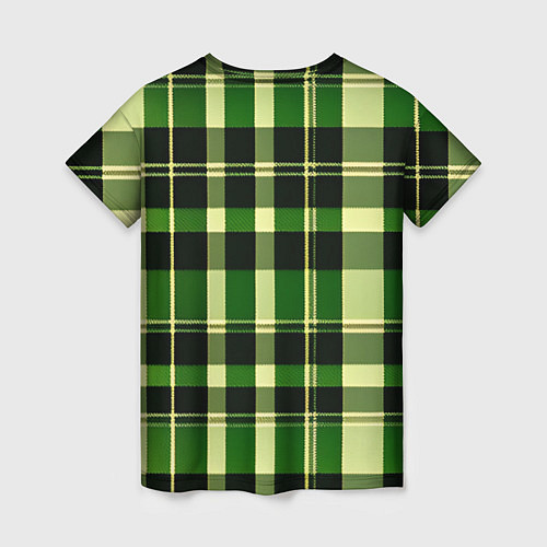 Женская футболка Зеленая в клетку / 3D-принт – фото 2