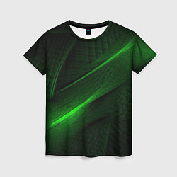 Женская футболка Green neon lines