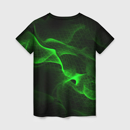 Женская футболка Зеленый абстрактный дым / 3D-принт – фото 2