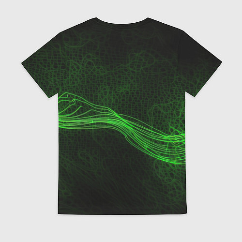 Женская футболка CSGO green abstract / 3D-принт – фото 2