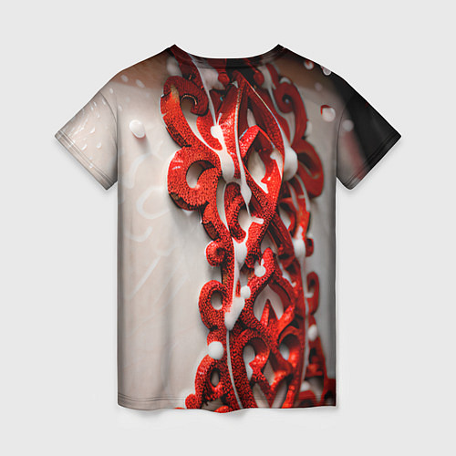 Женская футболка Красно-Черные Импульсы / 3D-принт – фото 2