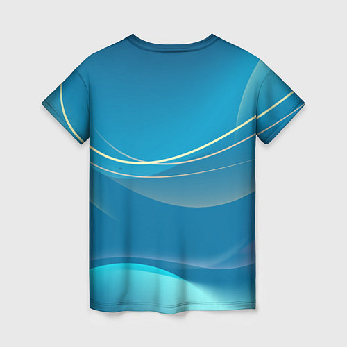 Женская футболка Абстрактный голубой фон / 3D-принт – фото 2