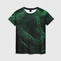 Женская футболка Темно зеленая абстракция