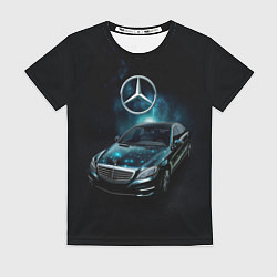 Футболка женская Mercedes Benz dark style, цвет: 3D-принт
