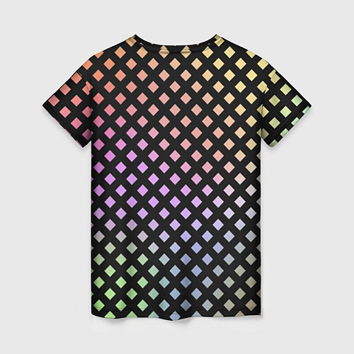 Женская футболка Цветной под сеткой имитация / 3D-принт – фото 2