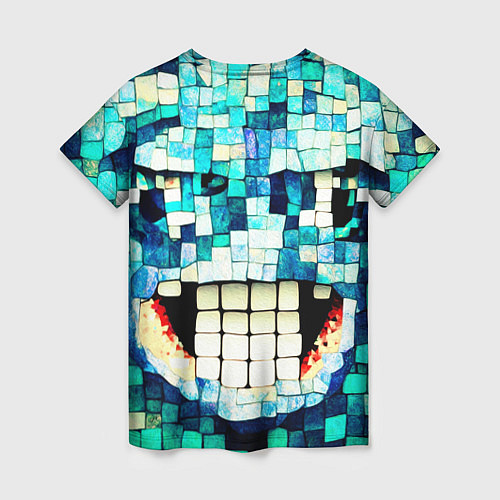 Женская футболка Смайлик из бирюзовой мазайке / 3D-принт – фото 2