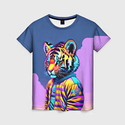 Футболка женская Cool tiger cub - pop art, цвет: 3D-принт