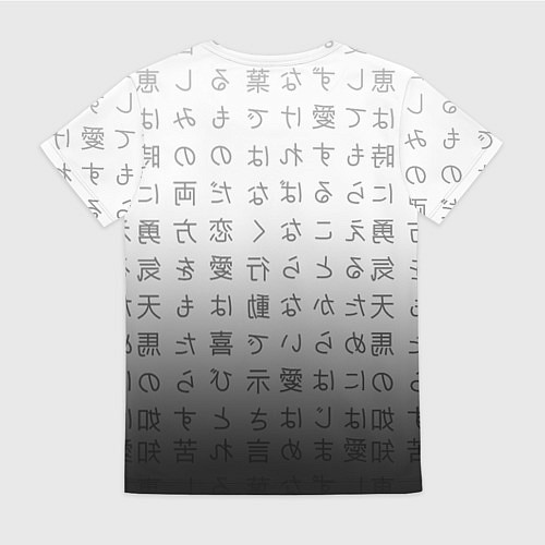 Женская футболка Black and white hieroglyphs / 3D-принт – фото 2