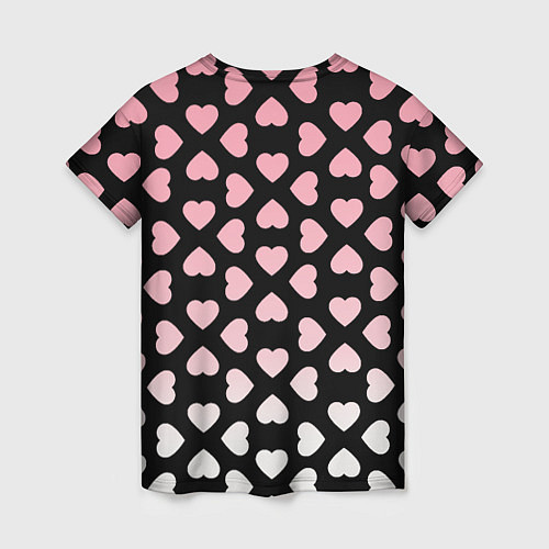 Женская футболка Розовый единорог с сердечками / 3D-принт – фото 2