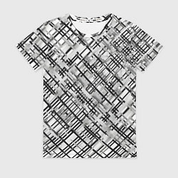 Футболка женская Чёрно-белая сеть, цвет: 3D-принт