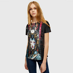 Футболка женская Японская девушка-андроид, цвет: 3D-принт — фото 2