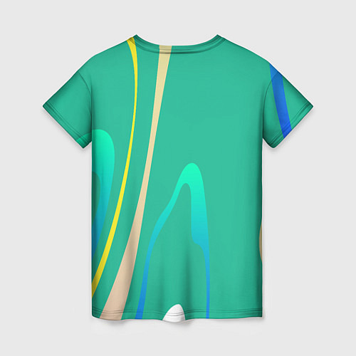 Женская футболка Абстрактное изображение, линии / 3D-принт – фото 2