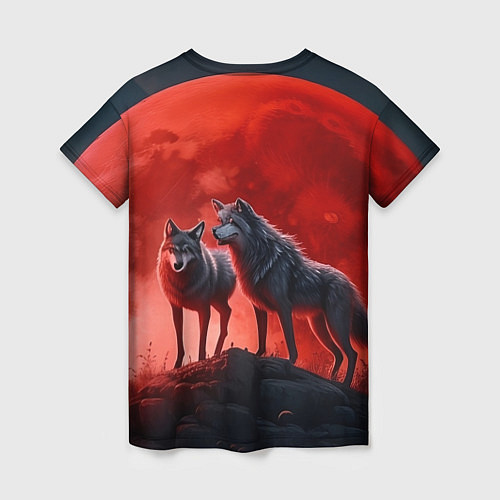 Женская футболка Кровавая луна / 3D-принт – фото 2