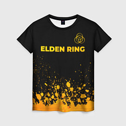 Футболка женская Elden Ring - gold gradient: символ сверху, цвет: 3D-принт