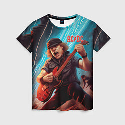 Футболка женская ACDC rock music, цвет: 3D-принт