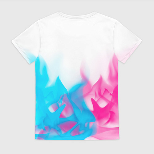 Женская футболка Ghost of Tsushima neon gradient style: символ свер / 3D-принт – фото 2