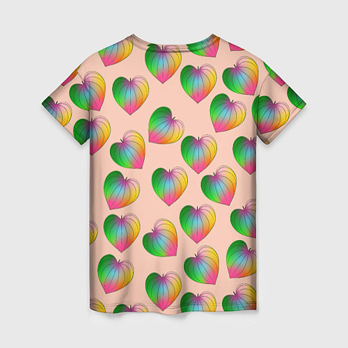 Женская футболка Цветной листик / 3D-принт – фото 2