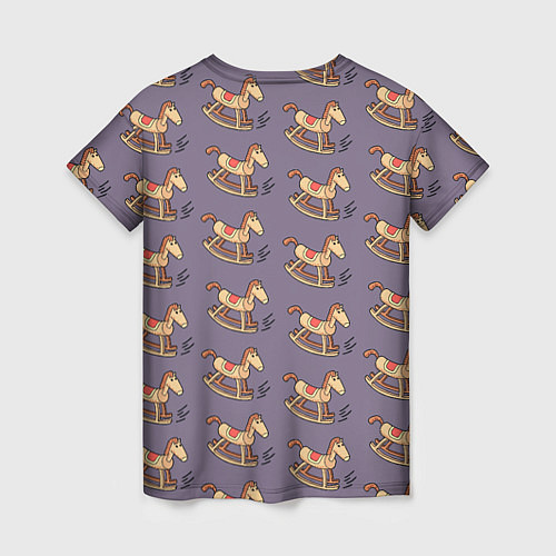 Женская футболка Деревянные лошадки качалки / 3D-принт – фото 2