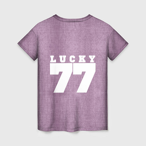 Женская футболка Розовые джинсы lucky 77 / 3D-принт – фото 2