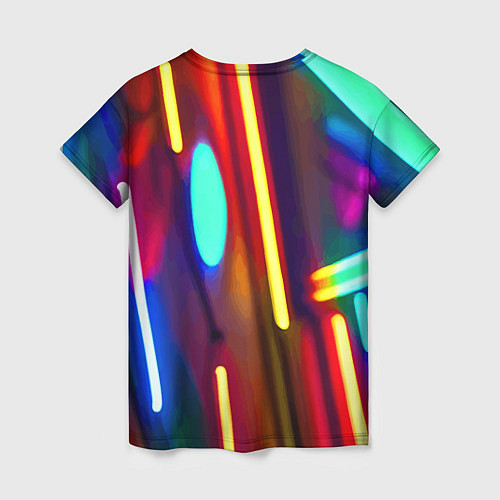 Женская футболка Абстрактная неоновая композиция / 3D-принт – фото 2