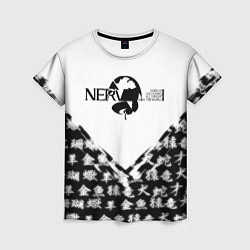 Футболка женская Евангелион логотип Nerv anime, цвет: 3D-принт