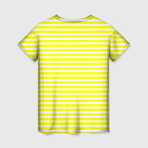 Женская футболка Жёлтый с белыми полосками / 3D-принт – фото 2