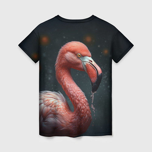 Женская футболка Фламинго с каплями воды / 3D-принт – фото 2