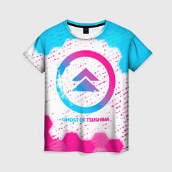Футболка женская Ghost of Tsushima neon gradient style, цвет: 3D-принт