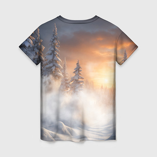 Женская футболка Бурый медведь в лесу / 3D-принт – фото 2